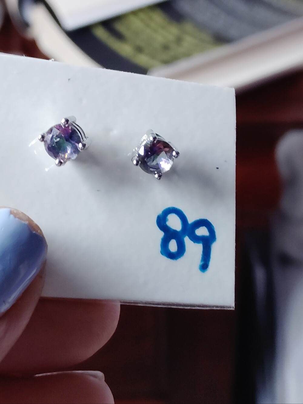 Mystic Purple-Silver Stud Earrings
